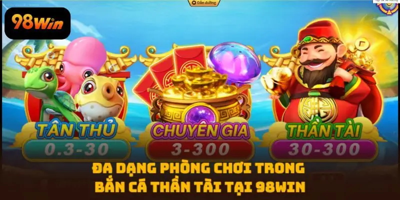 Đa dạng phòng chơi trong Bắn Cá Thần Tài tại 98WIN