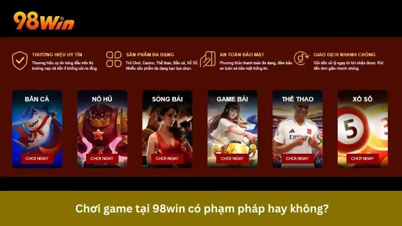 Chơi game cá cược tại nhà cái uy tín hàng đầu 98Win