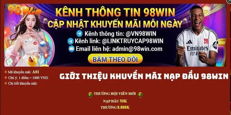Khuyến mãi nạp đầu 98win - Ưu đãi nổi bật cho các thành viên mới