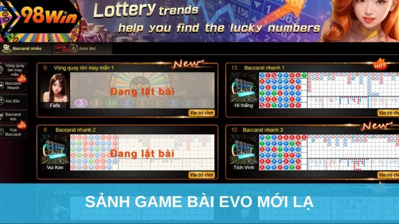 Sảnh game bài EVO mới lạ
