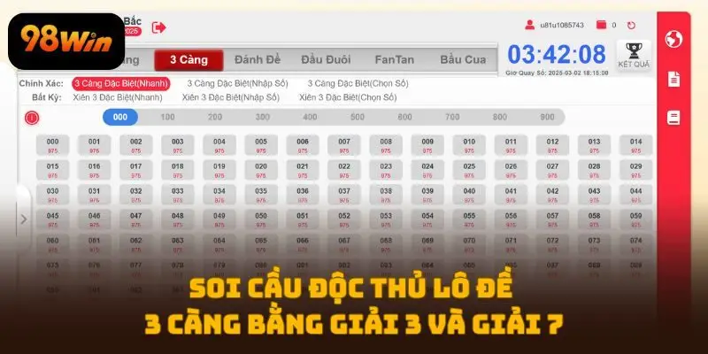 Soi cầu độc thủ lô đề 3 càng bằng giải 3 và giải 7